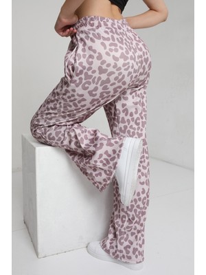 Kadın Desenli Ottoman Kumaş Palazzo Pantolon