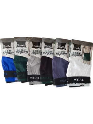 Tutku Erkek Lıon Spor Boxer 6'lı  0123 Kombin