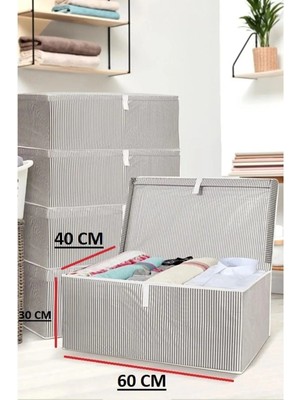 Büyük Boy Mega Kapaklı Çok Amaçlı Hurç Kutu Hurç Saklama Dolap Içi Düzenleyici ( 60 x 40X30 )