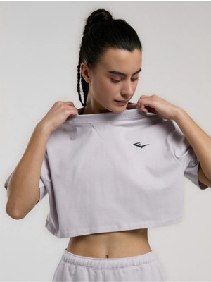 Everlast Ever Classics Kadın Crop Tişört Lila Nefes Alabilir Kumaş ile Rahat Kesim Tasarım