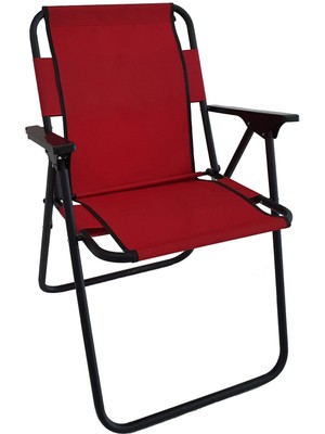 Npratik Kamp Sandalyesi Katlanır Sandalye Piknik Sandalyesi Plaj Sandalyesi Kırmızı
