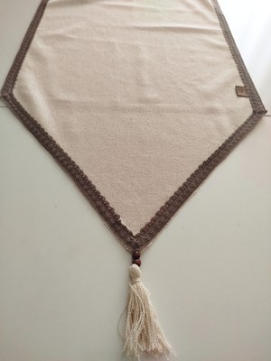 Naturel Organik Cendere Kumaş %100 Pamuk Güpürlü Runner 50X110 cm