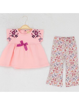 Kurdele ve Çiçek Detaylı Ispanyol Paça 2 Li Takım