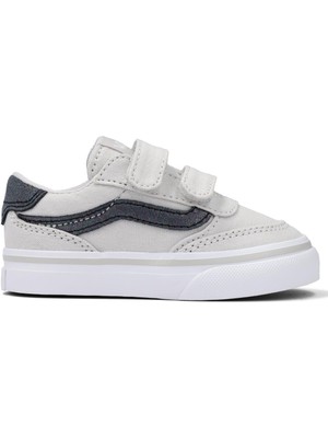 Vans Brooklyn Ls V Çocuk Gri Spor Ayakkabı Düz Tabanlı Canvas Malzeme ile Günlük Kullanıma Uygun