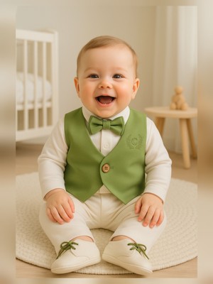 Calide Baby&Kids Erkek Bebek U Yaka-Papyonlu Mevlüt Takımı