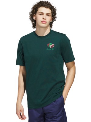 adidas M Hldy Gftbox T Koyu Yeşil Bisiklet Yaka Normal Düz Erkek T-Shirt JN2498
