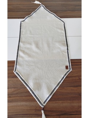 Naturel Organik Cendere Kumaş %100 Pamuk Güpürlü Runner 50X110 cm