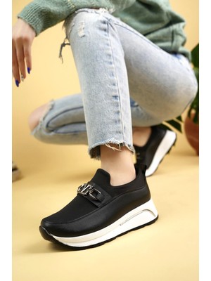 Nesil Shoes Wiss 1705 Siyah Beyaz Anatomik Kadın Ayakkabı