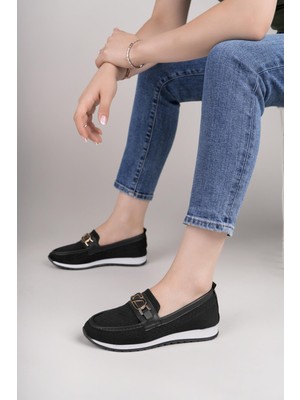 Nesil Shoes Wiss 0272 Siyah Triko Örgü Kadın Ayakkabı