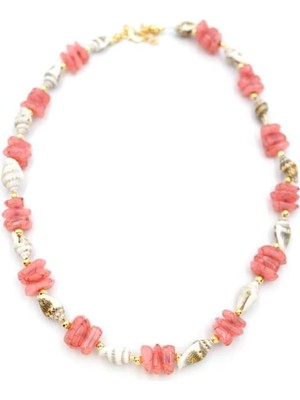 Canlı Renkli Deniz Kabuğu Kolye, Yazlık Şık Takı, Renkli Aksesuar