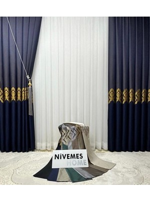 Nivemeshome Tılsım Etek Işlemeli 1/3 Sık Pileli Tül Perde Apm