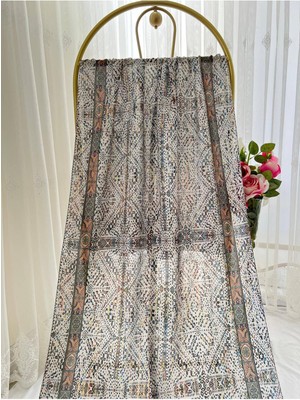 Retro Desen Pamuk Şal