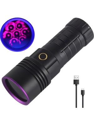 90W 365NM Profesyonel Ultra Güçlü Mor Uv Işık Para Kontrol Feneri Uv Lamba 9000MAH Pil
