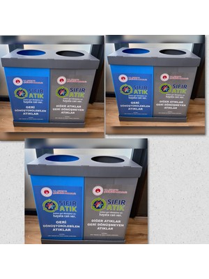 Izge 2li Geri Dönüşüm Atık Kutusu 3 Lü Paket