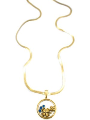 Öfi Yoncalı Fanus Italyan Kolye - Altın