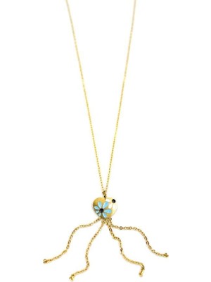 Öfi Zincirli Kalp Kolye - Altın