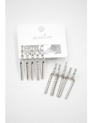 Öfi Taş Sallantılı Küpe - Gümüş