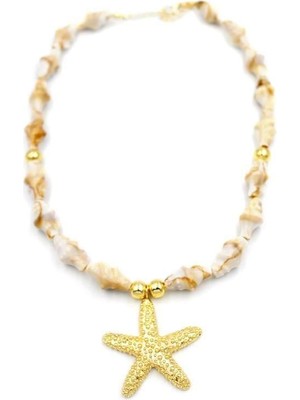 Öfi Deniz Kabuklu Yıldız Kolye - Altın