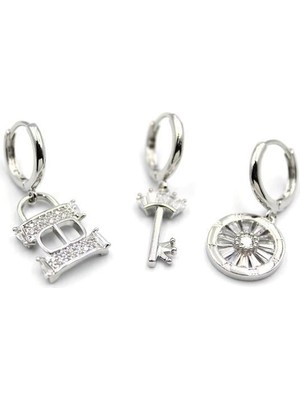 Öfi 3'lü CD Küpe - Gümüş