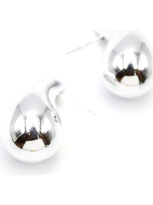 Öfi Orta Boy Damla Küpe - Gümüş