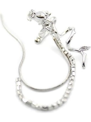 Öfi Gül Kıkırdak Küpe - Gümüş