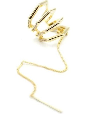 Zincir Çoklu Kıkırdak Küpe - Altın