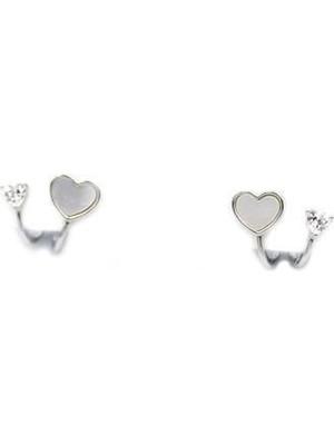 Öfi Gümüş Iğneli Kalp Küpe - Gümüş