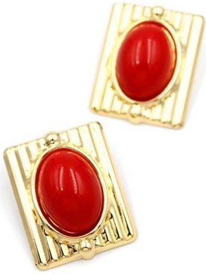 Öfi Incili Küpe - Kırmızı