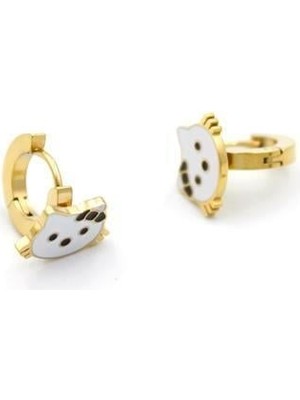 Öfi Figürlü Halka Küpe - Altın