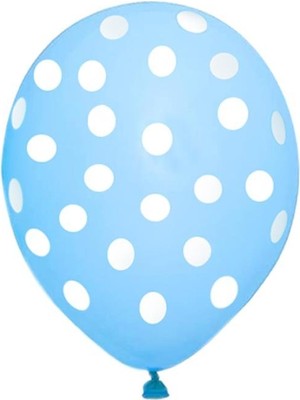 Parti Adresi Beyaz Puantiyeli Açık Mavi Balon 10'lu