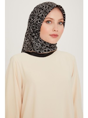 Armine Ipek Eşarp 2025 Kış - 9248-01 Siyah Camel Twill