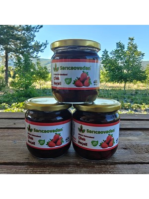 Sarıcaovadan Doğal Yayla Çileği Reçeli Yeni Üretim El Yapımı Çilek Reçeli 460 Gr