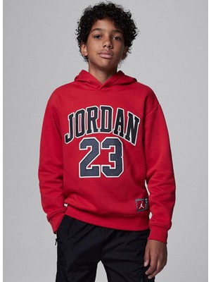 Nike Kapüşonlu Baskılı Kırmızı Erkek Çocuk Sweatshirt 95C479-R78 Jdb Jordan Hbr Flc Po Ho