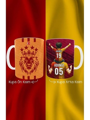Galatasaray Baba Oğul Çocuk Kişiye Özel Ad ve Numaralı Kupa Kahve Bardak Isimli Babalar Günü