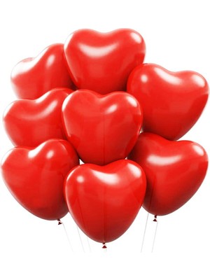 Kalp Balon Kırmızı Lateks 25'li