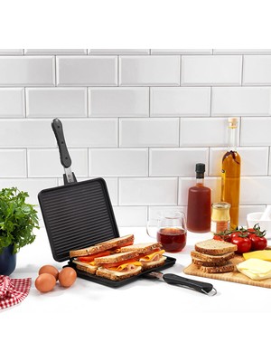 Schafer Tastemake Döküm Ocak Üstü Tost Izgara 20X26 Cm-2 Parça