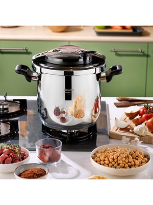 Schafer Cooky Düdüklü Tencere 7 L- Siyah/rosegold