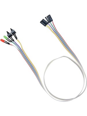 5064 Ana Kart Power Kablosu LED Işıklı Reset Açma Kapama Butonu Kablosu On Off Switch