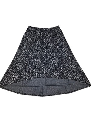 Kadın Beli Lastikli Leopar Desenli Büyük Beden Balık Etek