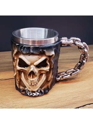 3D Tasarımlı Kurukafa Kupa Bardak