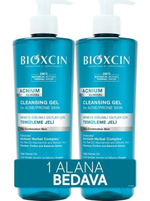 Bioxcin Acnium Sebum Dengeleyici Yüz Yıkama Jeli 1 Alana 1 Bedava