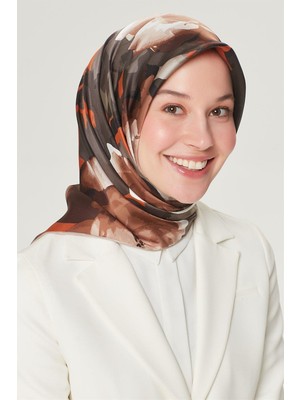 Armine Ipek Eşarp Nostalji - 8534-31 Kahve Kiremit Twill