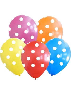 Puantiyeli Balon Karışık Renkli 12 Inc 25'li