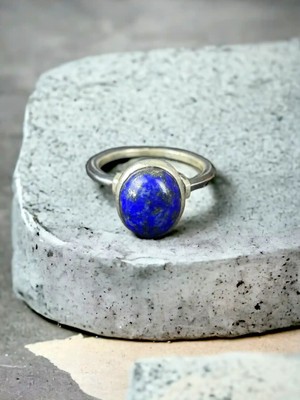 Lapis Lazuli Taşı Gümüş Yüzük (3. Göz ve Vizyon Taşı)