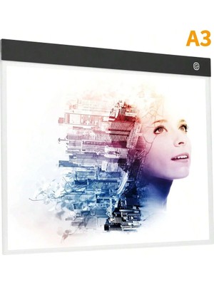 Techtic A3 LED Işıklı Çizim Tableti LED Çizim Kopyalama Tableti Eskiz Anime Portre Grafik Çizim 3mod