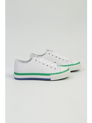 United Colors Of Benetton Beyaz-Yeşil Kadın Sneaker BNI-10031-BEYAZ Yesil