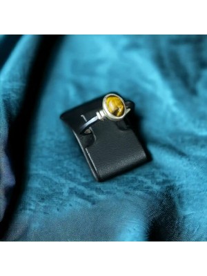 Kaplan Gözü Taşı Gümüş Yüzük