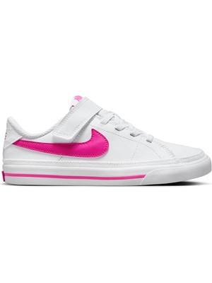 Nike Beyaz Kız Çocuk Yürüyüş Ayakkabısı DA5381-124-NIKE Court Legacy (Psv)