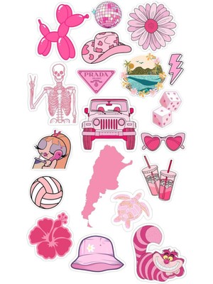 Popüler Pembe Sticker Telefon Laptop Notebook Tablet Defter Matara Stiker Etiket ST1165