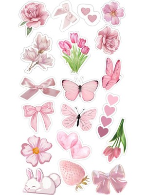 Popüler Pembe Sticker Telefon Laptop Notebook Tablet Defter Matara Stiker Etiket ST1225